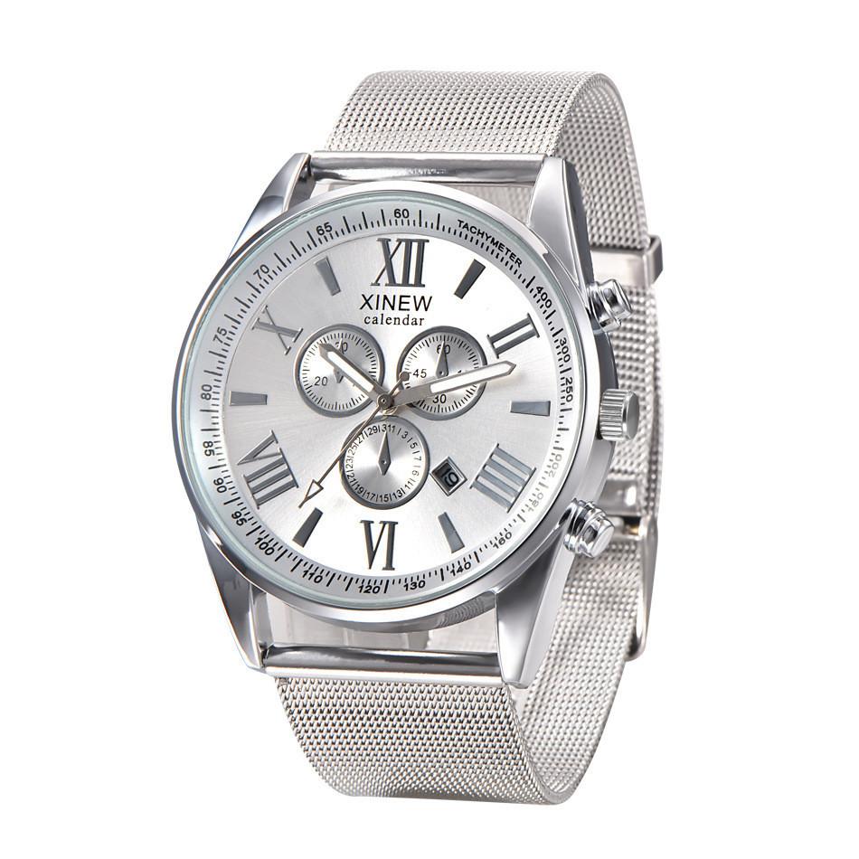 Premium Quality Mens Stainless Steel Military Watch With Elegant Date Functionality