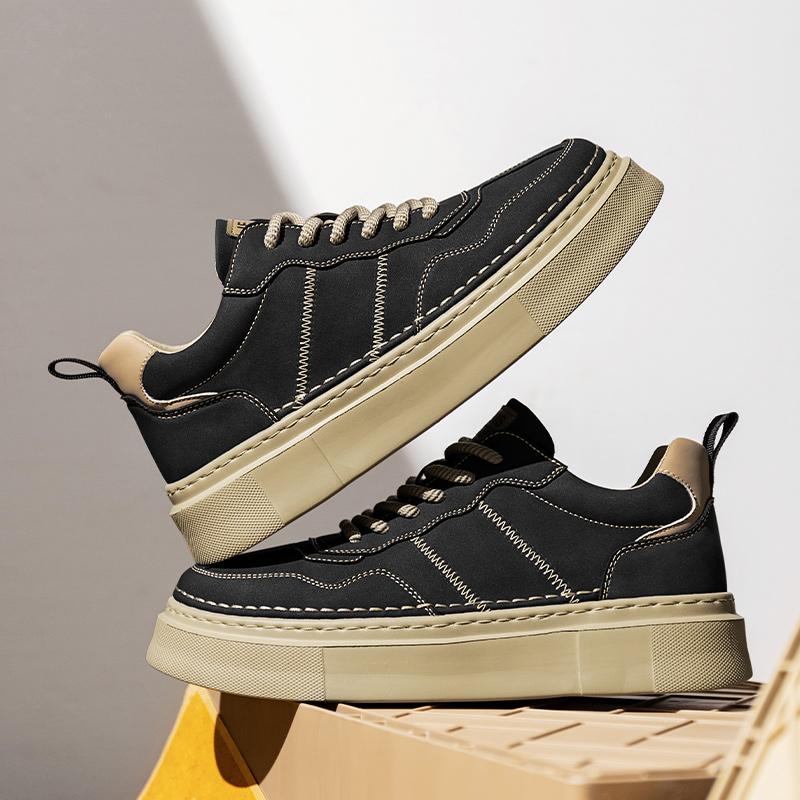 Fashion Fashion Men Vulcanize Shoe Casual Leather Casual Shoes Hot Sale Sneakers Tenis Masculino Comfort Lace-up Man Skateboard Footwear