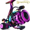SOUAGYILANG Fishing Reels 12+1 BB Light Weight Ultra Smooth Powerful Colorful Spinning Fishing Reels for Freshwater Saltwater Carp Trolling Reel