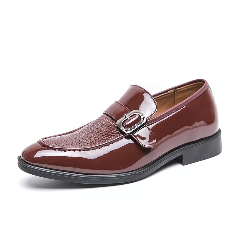 2024 Модные коричневые туфли с пряжкой для мужчин, свадебные туфли с острым носком, блестящие стразы, роскошные туфли для мужчин, городская обувь