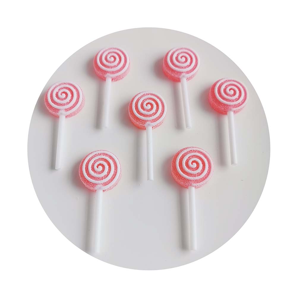 100pcs Resin Cute Candy Lollipop Flat Back Cabochon Scrapbooking for Crafts Making Jewelry Accessories