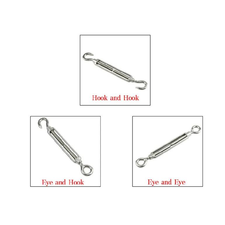 Stainless Steel 304 Adjust Chain Rigging Hooks & Eye OC OO CC Type Turnbuckle Wire Rope Tension Device