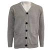 Men Solid V Neck Cardigan Knitted Jumper Long Sleeve Button Up Warm Sweater Tops