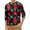 Men's Fashion Printed Round Neck Long Sleeve Bottoming Shirt Top
