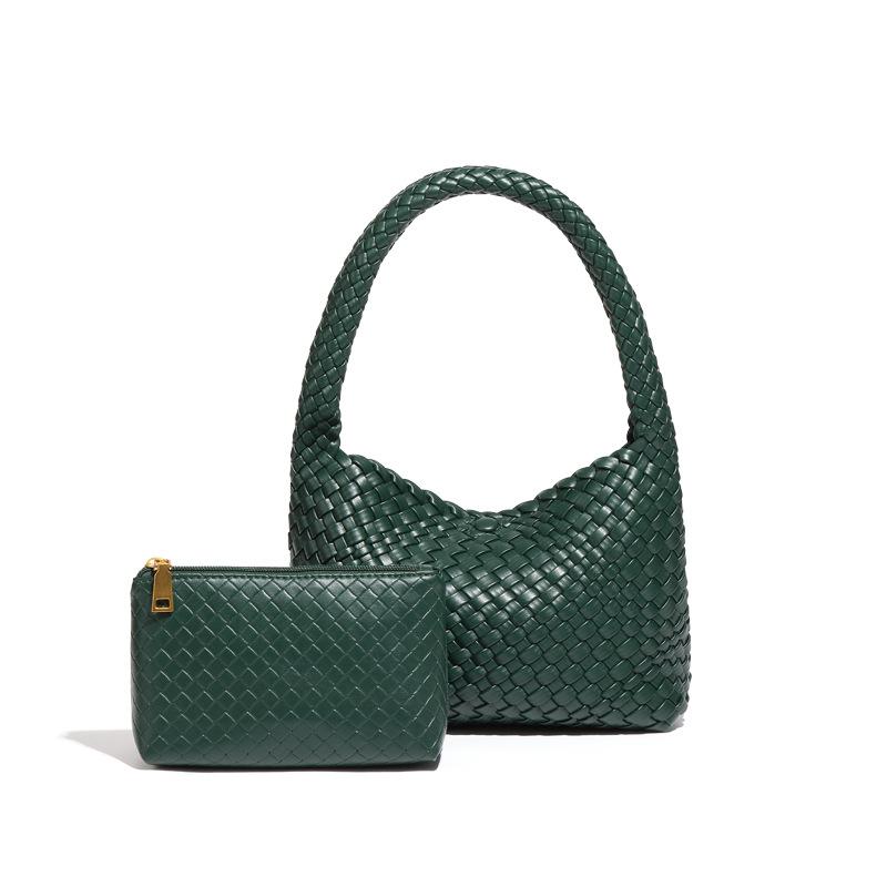 Трендовая ретро нишевая сумка подмышку модная и повседневная универсальная плетеная вручную сумка мягкая кожа большая вместимость ручная сумка сумка мать и дитя