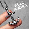 Skull Anchor Amulets Stainless Steel Jewelry Men Necklaces with Pendant for Male Women Punk Hip Hop Accessories Gifts Wholesale