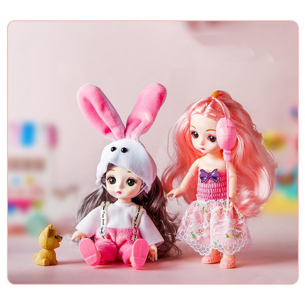 Симпатичная кукла BJD с 13 суставами, 16 см, 1/12, платье и обувь, игрушка для девочек, подарок A