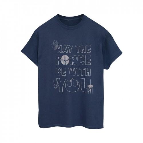 Star Wars Womens/Ladies The Mandalorian May The Force Mando Cotton Boyfriend T-Shirt