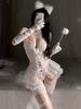 Sexy Lingerie Outfit PU Mesh Short Dress Sexy Women Bodysuit Cosplay Mini Perspective Dress Female Underwear Porn Sleepwear