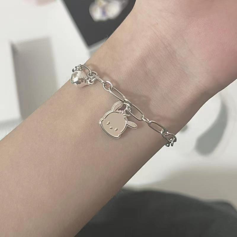 Cartoon Cat Rhinestone Necklace - Fashionable Girly Student Best Friend Chain with Niche Design.