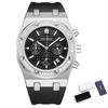 Casuals Watch for Men Diamond Iced Bezel Fashion Quartz Wristwatch Sports Silicone Band Waterproof 30m Chronograph Reloj Hombre