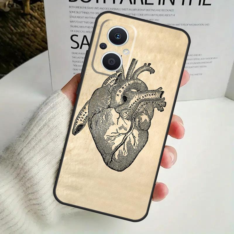 Anatomical Heart Anatomy Case For OPPO Reno 11F 10 Pro 4 5 6 7 8 Lite 4Z 5Z 8T OPPO Find X6 X5 Pro X2 X3 Neo Cover