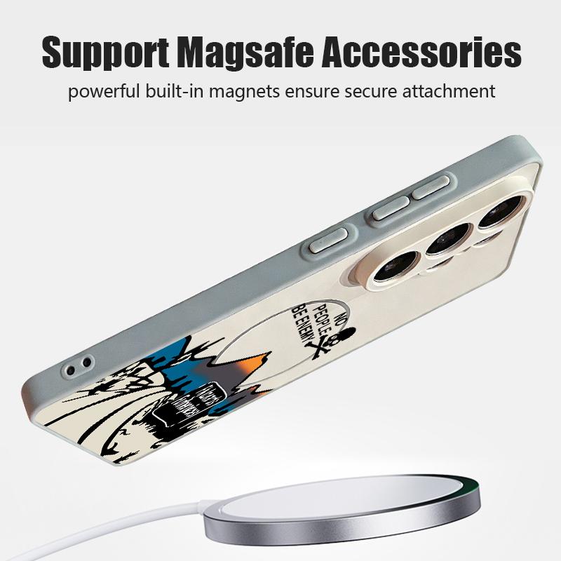 Магнитный Чехол Для Magsafe Для Samsung Galaxy S26 Ultra S25 Edge S24 Plus S23 FE S22 A17 A54 A55 A56 A57 5G Чехол С Рисунком Пейзажа Снежных Гор