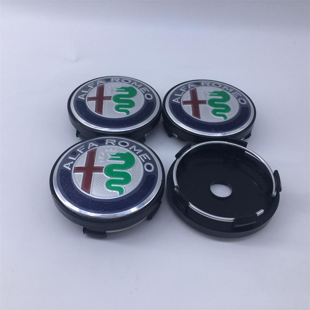 QCYZR1 4PCS 60mm For Alfa Romeo Black caps 030 Stelvio Sportiva GT 159 166 147 156 Mito Metal Emblem Auto Hub caps Decoration Styling