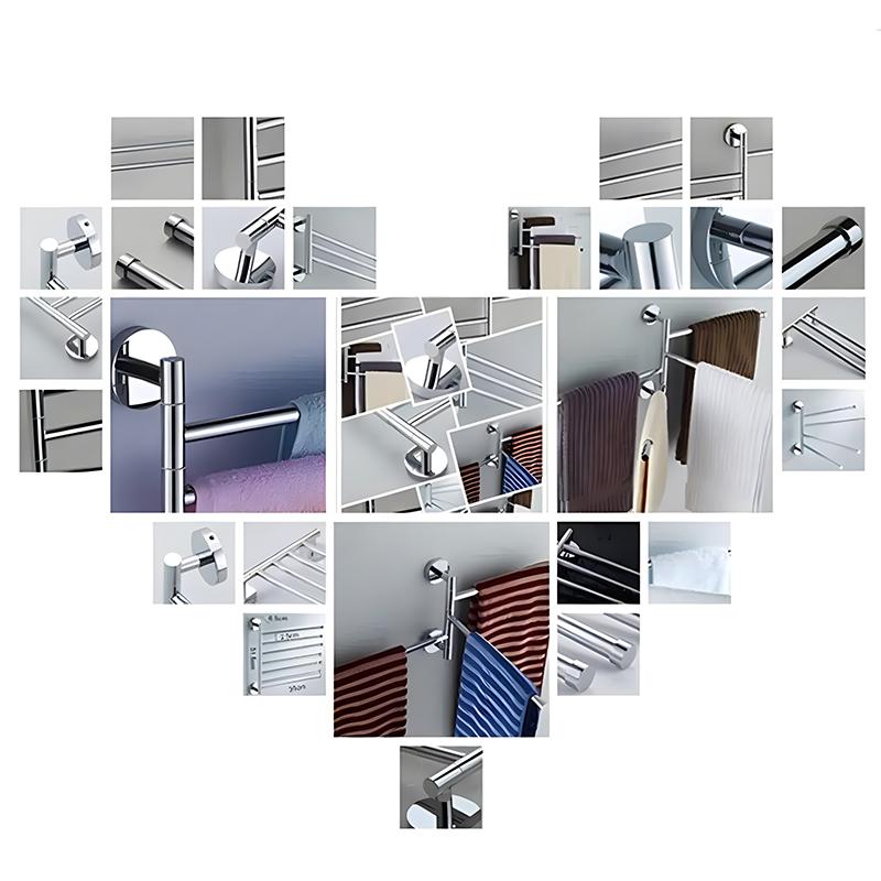 Stainless Steel Swivel 2/3/4 Towel Bar Towel Holder Bar Rail Hanger Rack Wall Mounted For Bathroom Kitchen Accessory
