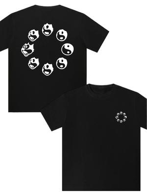 2025 Лето Женская Американский Трендовый Бренд Y2K Хлопковая Футболка с Круглым Вырезом и Смешным Принтом в Стиле Хип-хоп Рок Высокое Качество Короткий Рукав