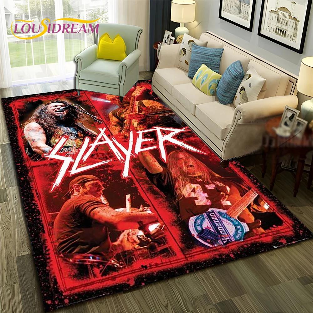 Ковер с изображением хэви-метал группы Slayer, коврик для дома, гостиной, спальни, дивана, коврик для прихожей, декоративный коврик для детской игровой зоны, нескользящий коврик для пола