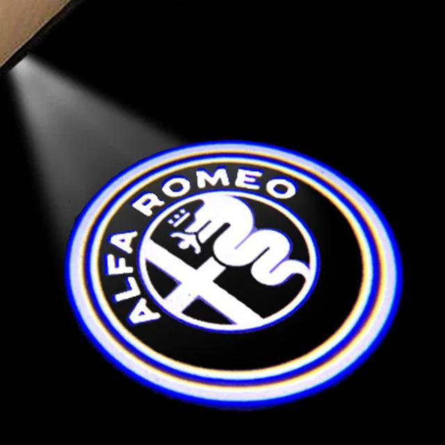 LUBTW1 2Pcs Led Car Door Projector Laser Logo Light For Alfa Romeo Giulietta 2011-2019 Giulia Stelvio 2017-2023 Welcome Ghost Lights