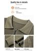 Men's 2025 Winter Jacquard Knit Half-Zip Sweater - Casual & Warm Style for Middle-Aged