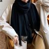 200*70 см Высококачественный однотонный искусственный кашемировый шарф Осень-зима с принтом Теплая шаль для женщин Подарок