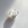 Vintage Resin Oval Rings Geometry Women's Jewelry Creative Exaggerated Ring  Winter