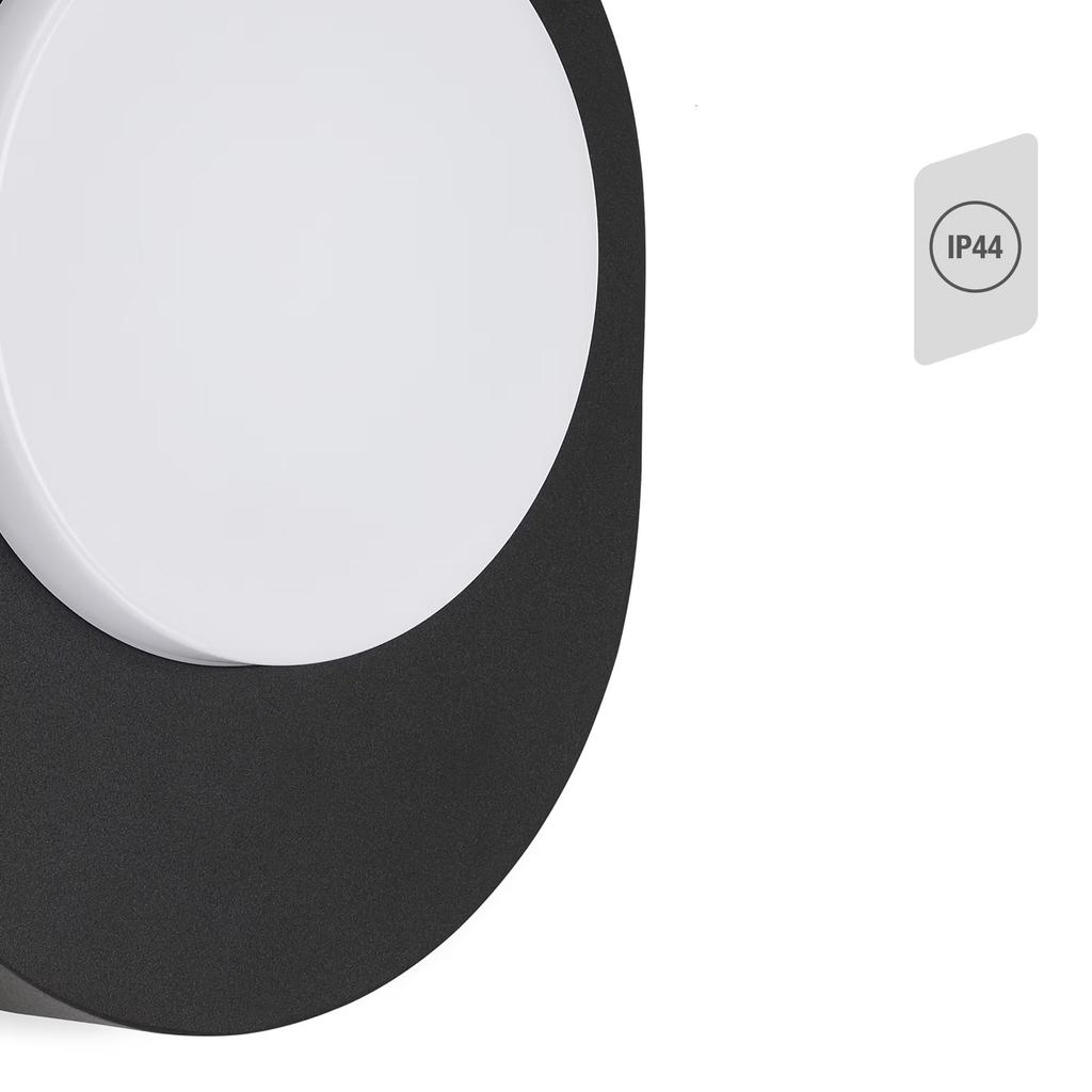 Kinkiet led 8w czarny | zewnętrzny ścienny ip44 4000k, elewacyjny, ogrodowy