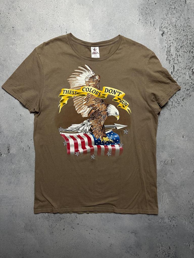 Vintage Mens T-Shirt and kids shirt Brown USA Themed These Colors Dont Run