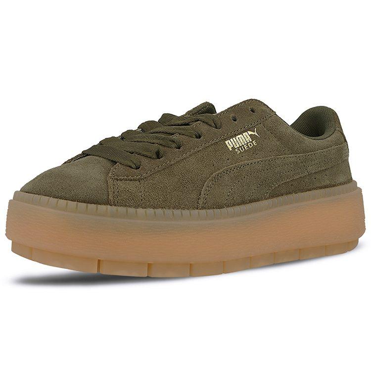 Puma Платформа из замши Trace 'Olive Night' Женская 365830-03