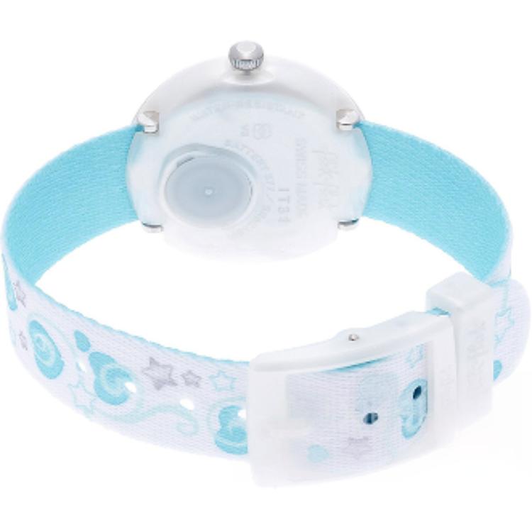 Swatch Flik Flak серия Feifei кварцевый механизм 30 метров водозащита детские швейцарские часы 36мм белый циферблат пластиковый корпус тканевый ремешок FTNP005-STD