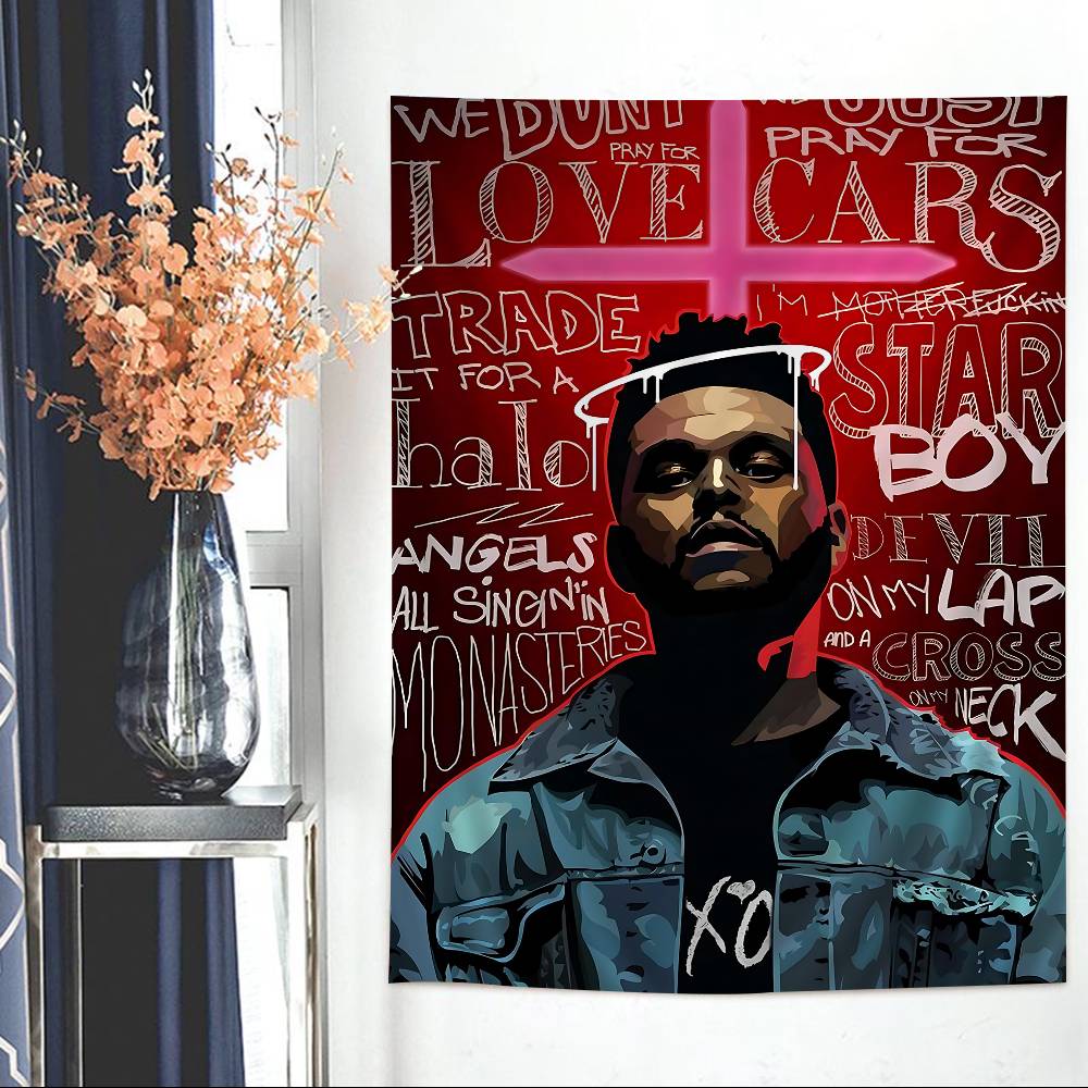 Pop Singer TThe WWeeknd Hippie Wall Hanging Tapestries Art Science Fiction Room Home Decor Kawaii Room Decor