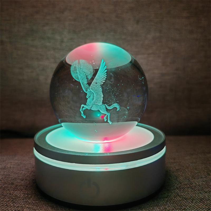 Солнечная система 3d хрустальный шар Хрустальный глобус Лазерная резка Хрустальный шар с шаровой подставкой Декоративные сферы планет Галактика Подарок на день рождения Украшения
