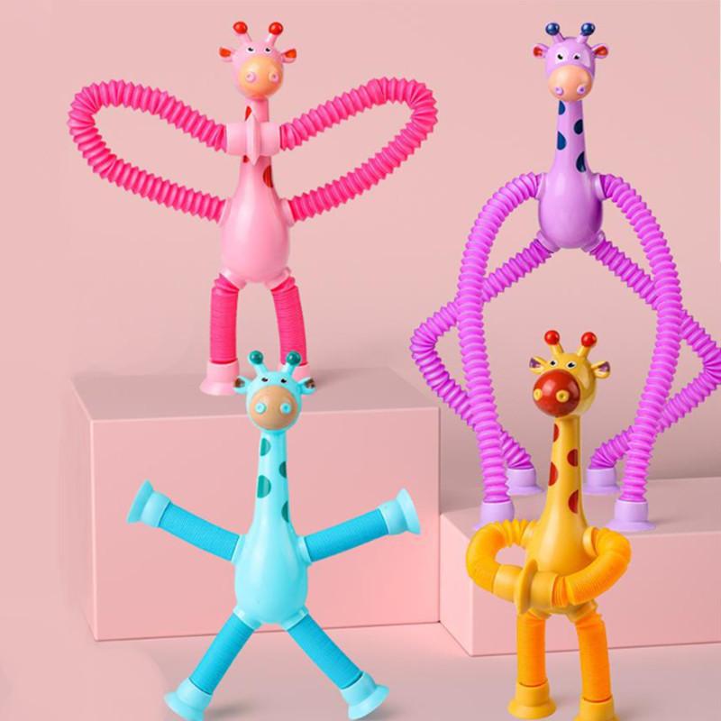 Colorful Stretchable Giraffe Squeeze Toy For Kids Cute Stress Relief 2023 Trendy