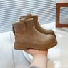 Retro Kids Shoes Boots for Girl Simple Versatile Boys Platform Ankle Boots New Round-toe Non-slip Children Causal Fashion Boots
