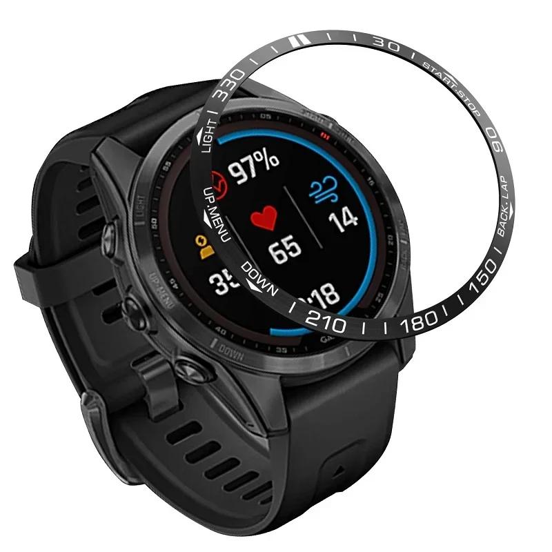 Для Garmin Fenix 7/5/6X Pro/6X Sapphire Кольцо безеля часов из нержавеющей стали с клейким покрытием, защитное от царапин, аксессуары