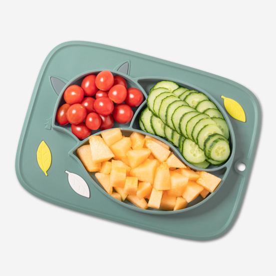 Kids Plate Cartoon Shape Suction Cup Bottom BPA Free Baby Training Dining Dish for Boys Girls