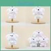 Dog Plush Bowknot Keychain Toy Pendant Stuffed Doll Cartoon Decorations Bag