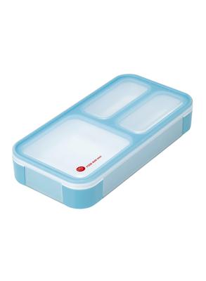 Foodman Bento можно носить Sky Double, надежно зафиксированный коробкой CB Japan DSK, тонкий, вертикальный, 400 мл, синий, герметичный, уплотнительный, 4-точечный замок,
