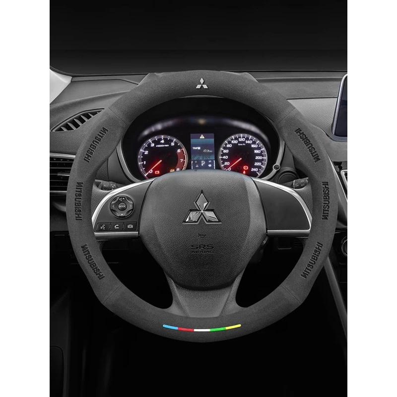 Для Mitsubishi Outlander Pajero Asx Colt Lancer EX Evolution X L200 Triton RALLIART Автомобильная замшевая карбоновая накладка на руль
