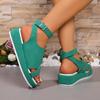 Fashion Shoes for Women 2024 Plus Size Rome Women's Sandals Platform Casual Sandals Women Round Toe Ankle Buckle Strap Ladies Shoes