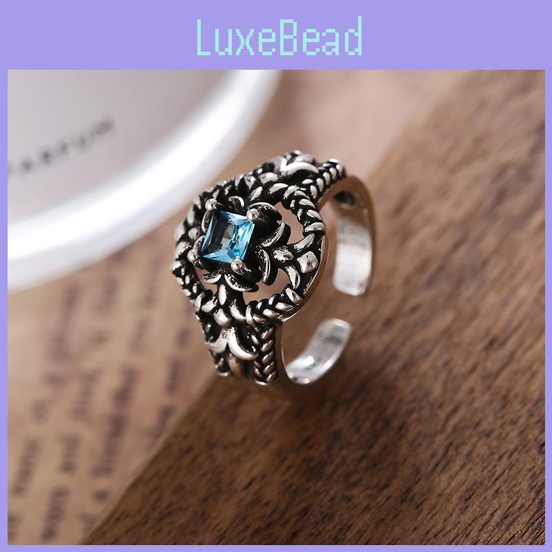 Exquisite Retro Punk Hollow Design Zircon Ring For Women Adjustable Stylish Fashion Accessory