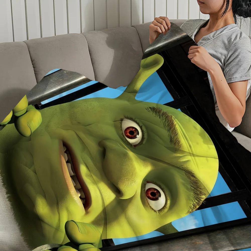Мультяшное S-ShrekS Милое Забавное Одеяло Плюшевый Коврик для Дивана Напольный Коврик для Гостиной Теплый Офис Спальня День Рождения Дом Путешествия Детские Подарки