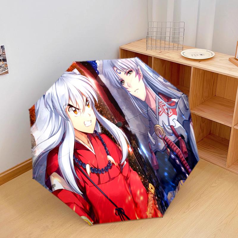 Inuyasha Vs Sesshomaru Automatic Umbrella - Suitable Travel Outdoor Portable Umbrella Birthday Gift Daily Essentials