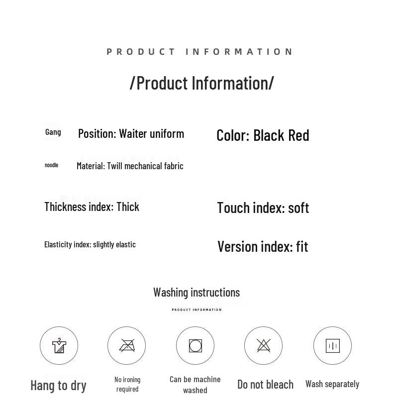 Униформа официанта китайского ресторана - С длинным рукавом для осени/зимы, Идеально подходит для персонала ресепшена отеля и ресторанов хот-пот.