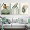Абстрактное зеленое растение, плакат и линия печати, богемная луна, настенное искусство, мудрец, холст, картина, скандинавская настенная картина, украшение для гостиной