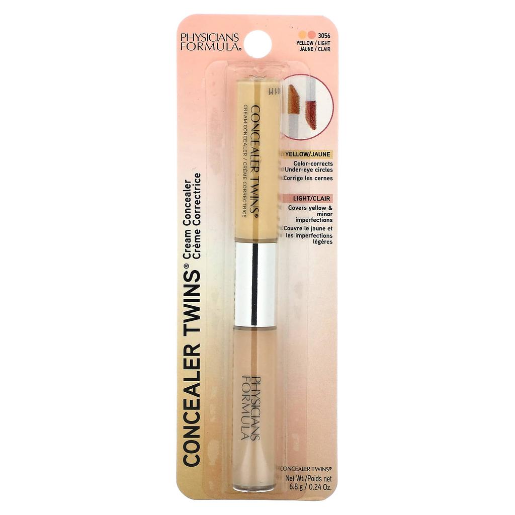 Physicians Formula, Concealer Twins Cream Concealer, желтый/светлый, 6,8 г (0,24 унции)