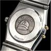 Used New battery, working condition, OMEGA Constellation, K18 YG bezel, two-tone, women's wristwatch, quartz, QZ, 2-hand, gold dial, silver