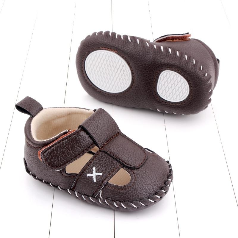 Летние сандалии из искусственной кожи для маленьких девочек и мальчиков, Нескользящая обувь для ходьбы для малышей с полым дизайном