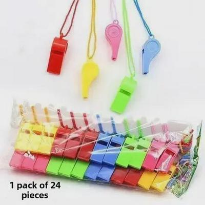 Цветной пластиковый судейский свисток со шнурком для спортивных мероприятий