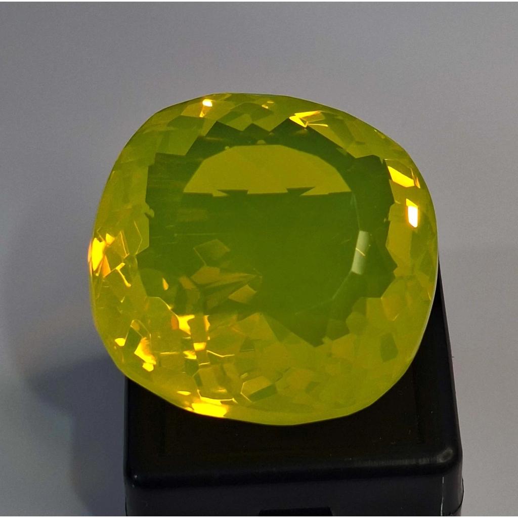 Neon Yellow Welo Opal 112-114 Ct Cushion Cut Certified Stunning Loose Gemstone