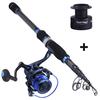 Telescopic Carbon  Spinning Rod with 13+1 BB Spinning Reels Portable Travel Fishing Rod Reel Combos